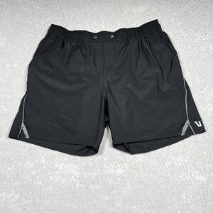 Vuori Trail Running Shorts Mens Size Medium Black Gray Elastic Waist Lined